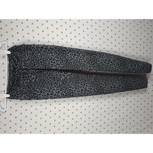 Victorias Secret PINK Leopard Cheetah Print BLUE Tie front leggings pants MEDIUM